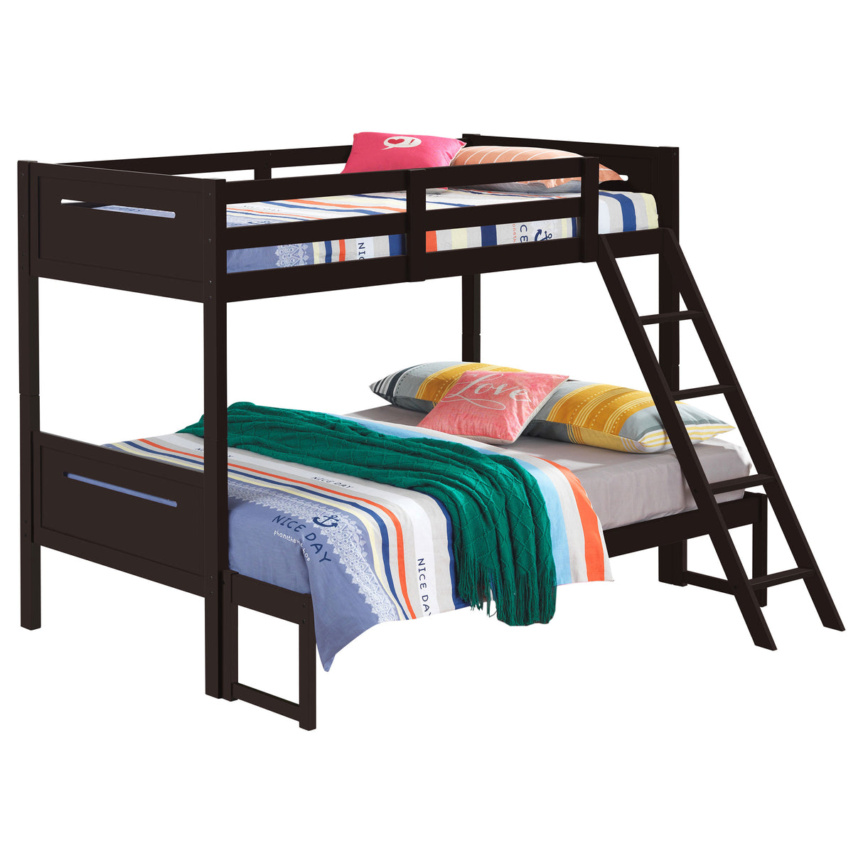 Littleton Espresso Wood Twin Over Full Bunk Bed