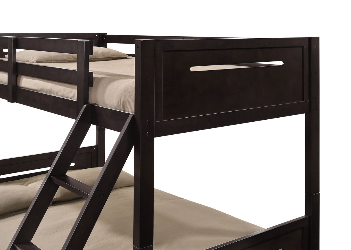 Littleton Espresso Wood Twin Over Full Bunk Bed