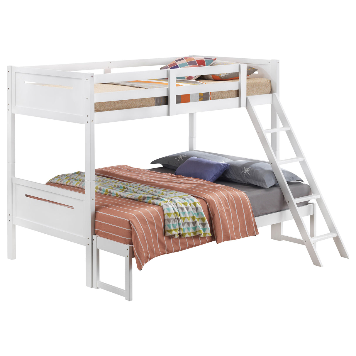 Littleton White Wood Twin Over Full Bunk Bed