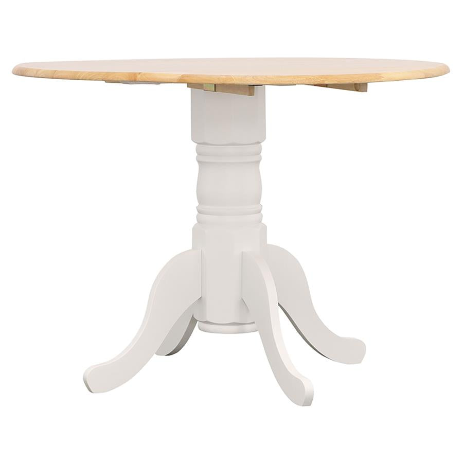 Allison White Round 40-Inch Drop Leaf Extension Dining Table