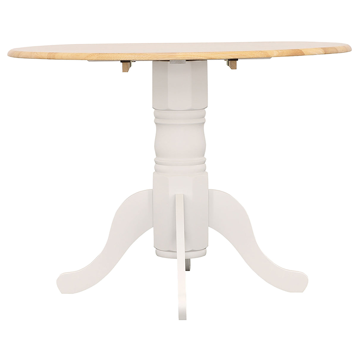 Allison White Round 40-Inch Drop Leaf Extension Dining Table
