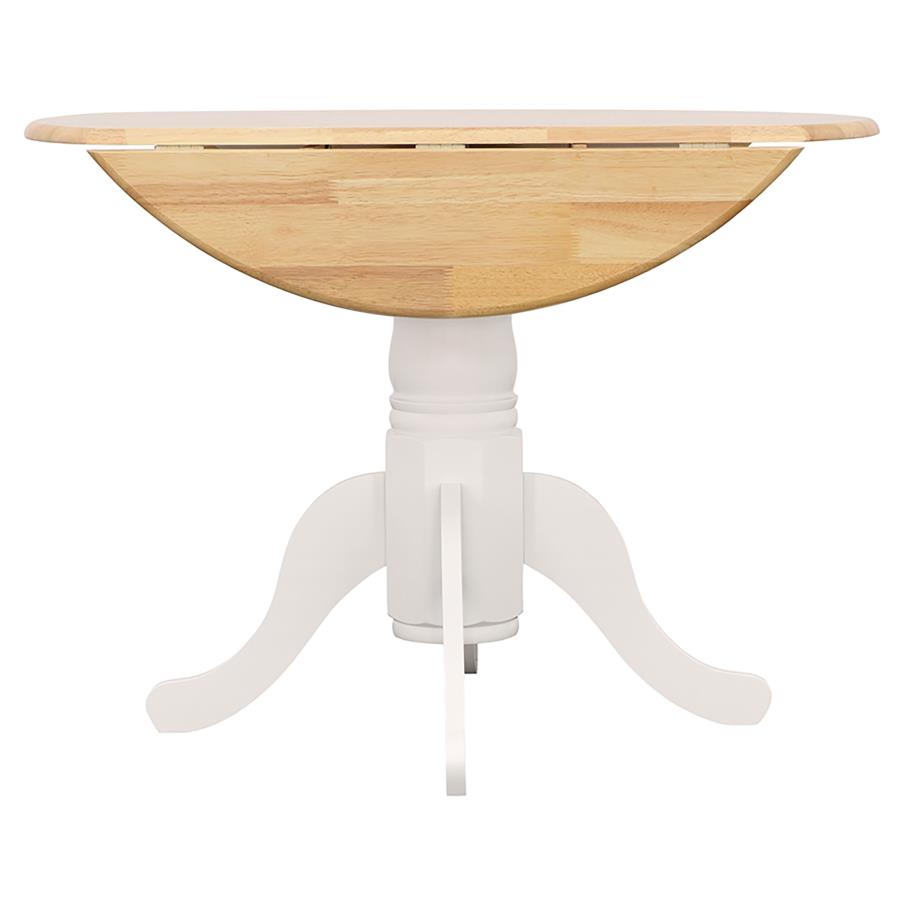 Allison White Round 40-Inch Drop Leaf Extension Dining Table