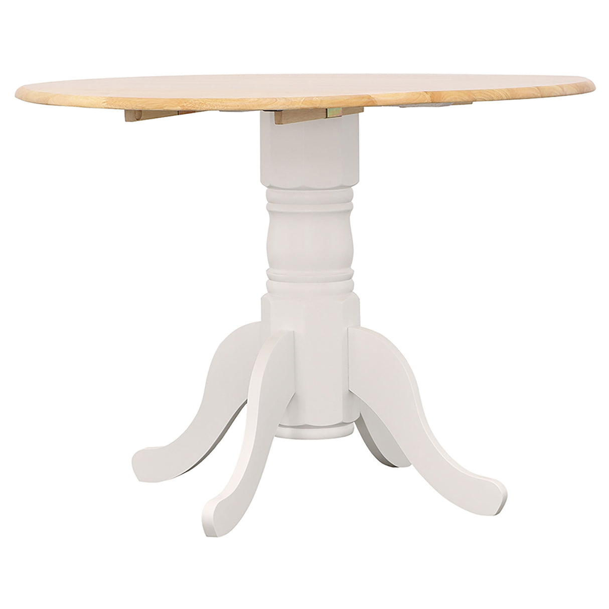 Allison White Round 40-Inch Drop Leaf Extension Dining Table