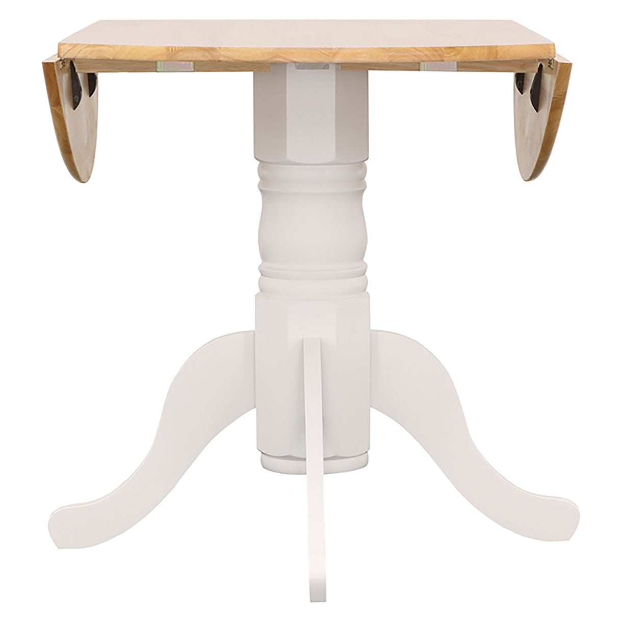 Allison White Round 40-Inch Drop Leaf Extension Dining Table
