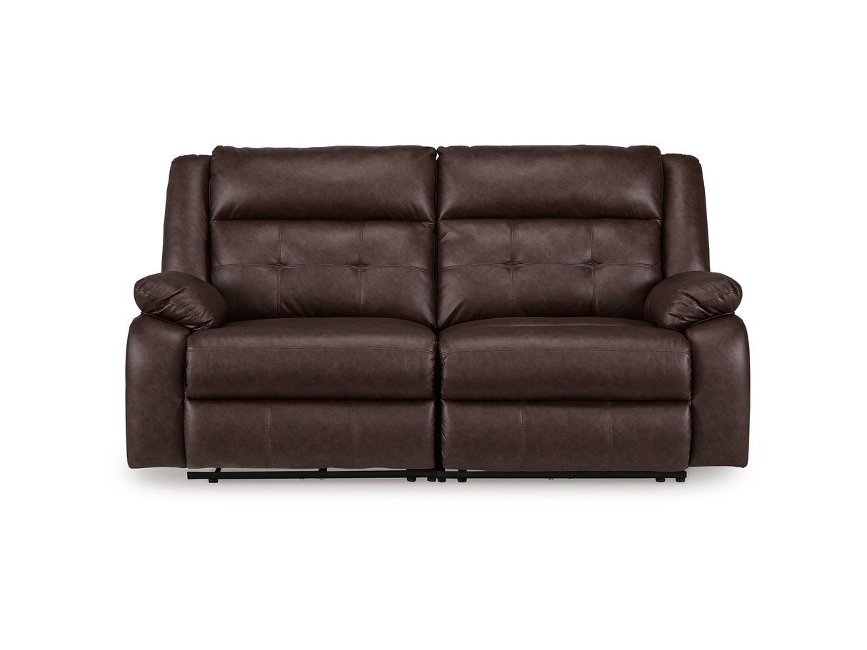 Punch Up Walnut 2-Piece Power Reclining Sectional Loveseat