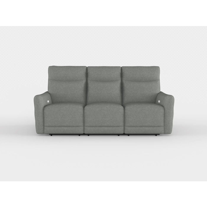 Edition Gray Power Double Lay Flat Reclining Sofa With Headrests And Usb Ports