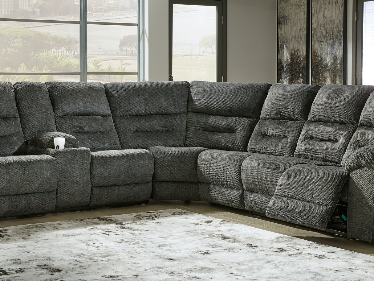 Nettington Smoke 4-Piece Power Reclining Sectional