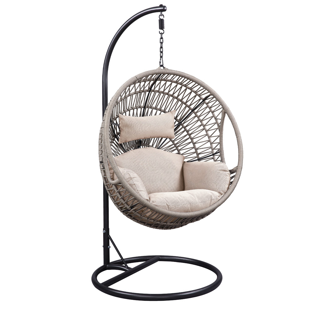 Vasant Beige Fabric & Rope Hanging Chair