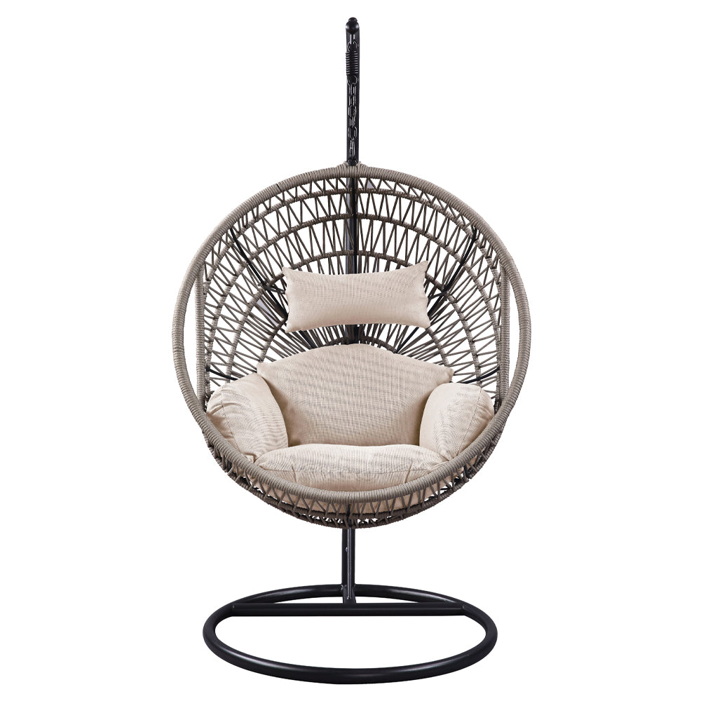 Vasant Beige Fabric & Rope Hanging Chair