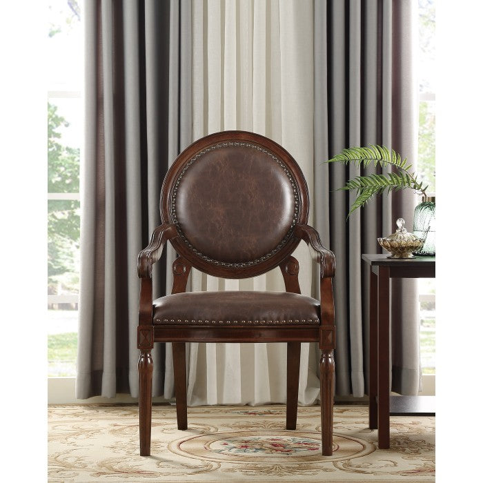 Aldermont Dark Brown Faux Leather Desk Chair