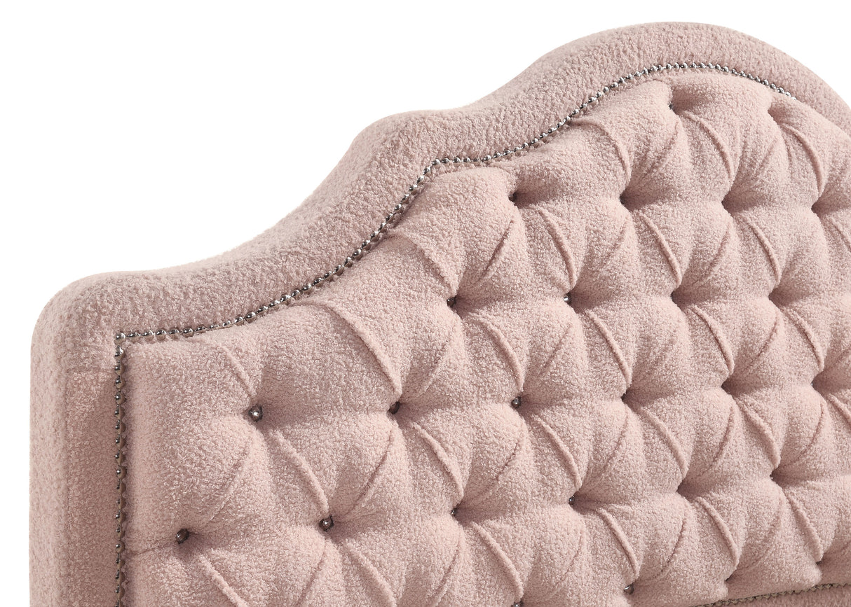 Ashleigh Pink 44-Inch Upholstered Full Storage Platform Bed