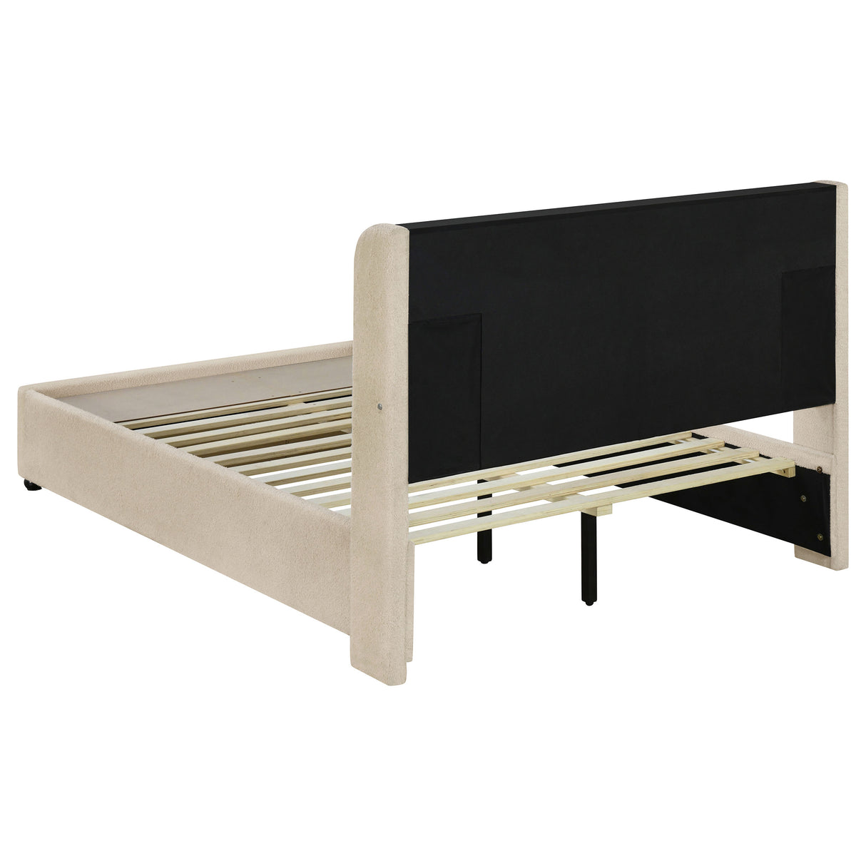 Madison Cream Upholstered Led Full Storage Platform Bed