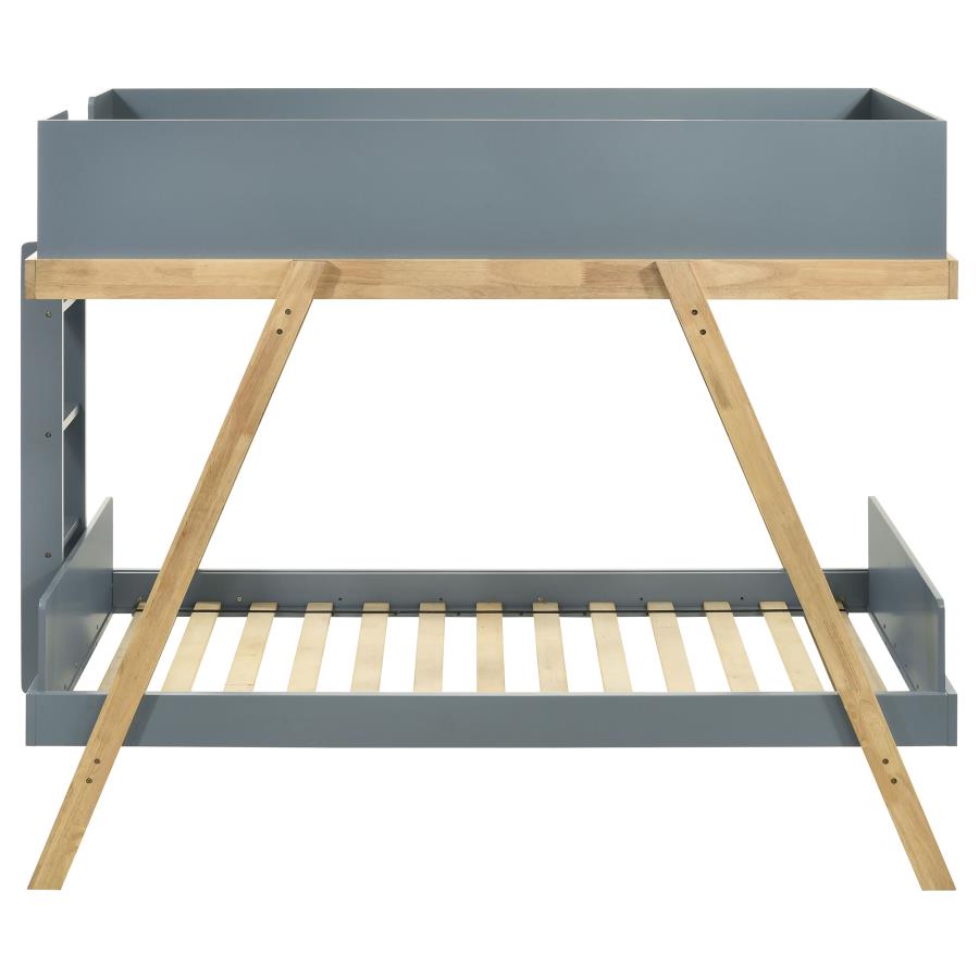 Frankie Van Courtland Blue Wood Twin Over Bunk Bed And Natural