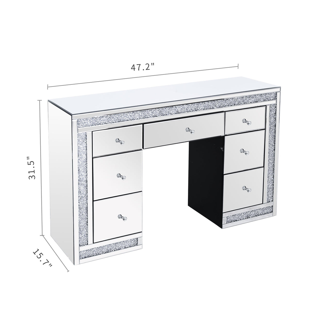 Crushed Diamonds LED Dressing Table