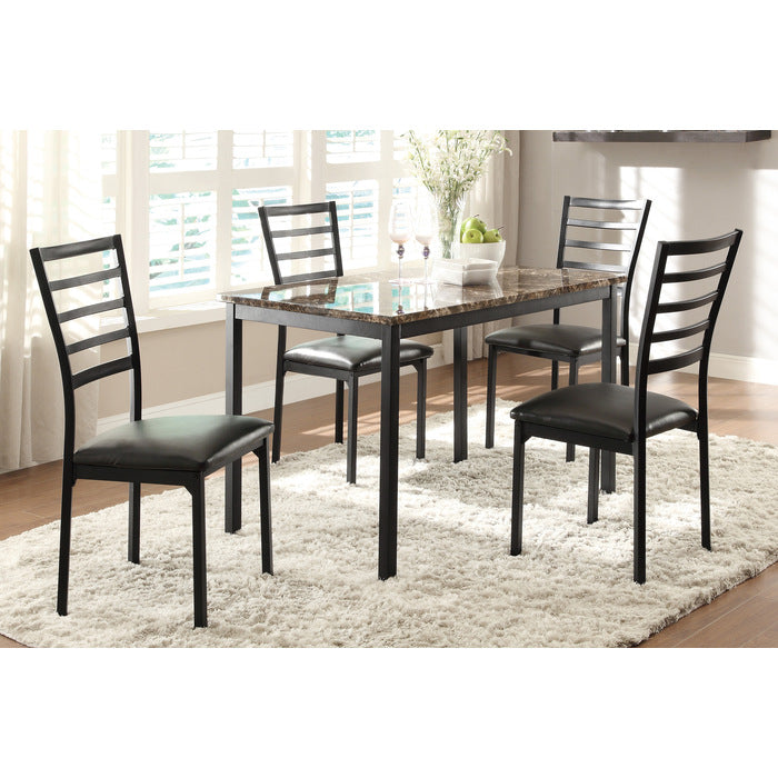 Flannery Black/Brown Side Chair, Set of 4