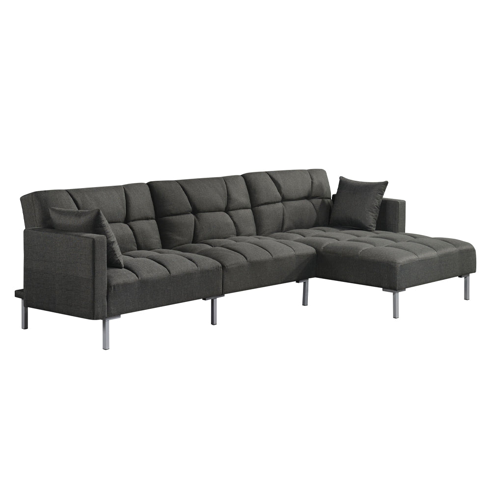 Duzzy Dark Gray Fabric Sectional Sofa