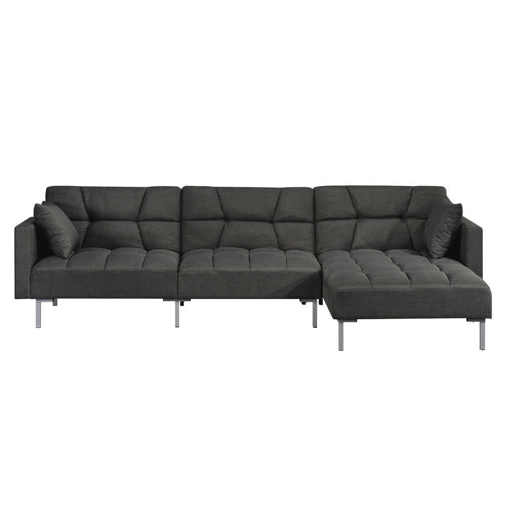 Duzzy Dark Gray Fabric Sectional Sofa
