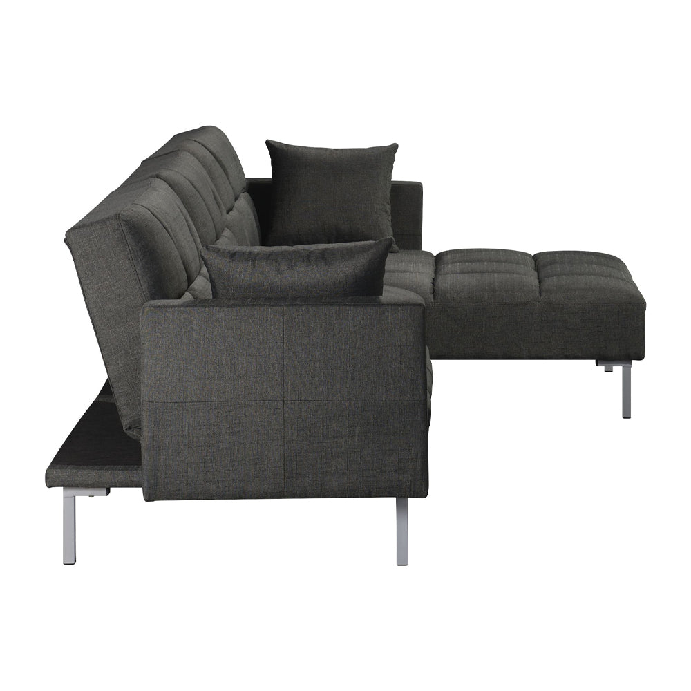 Duzzy Dark Gray Fabric Sectional Sofa