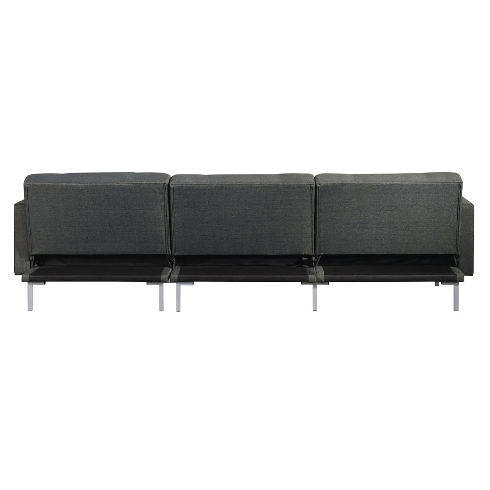 Duzzy Dark Gray Fabric Sectional Sofa