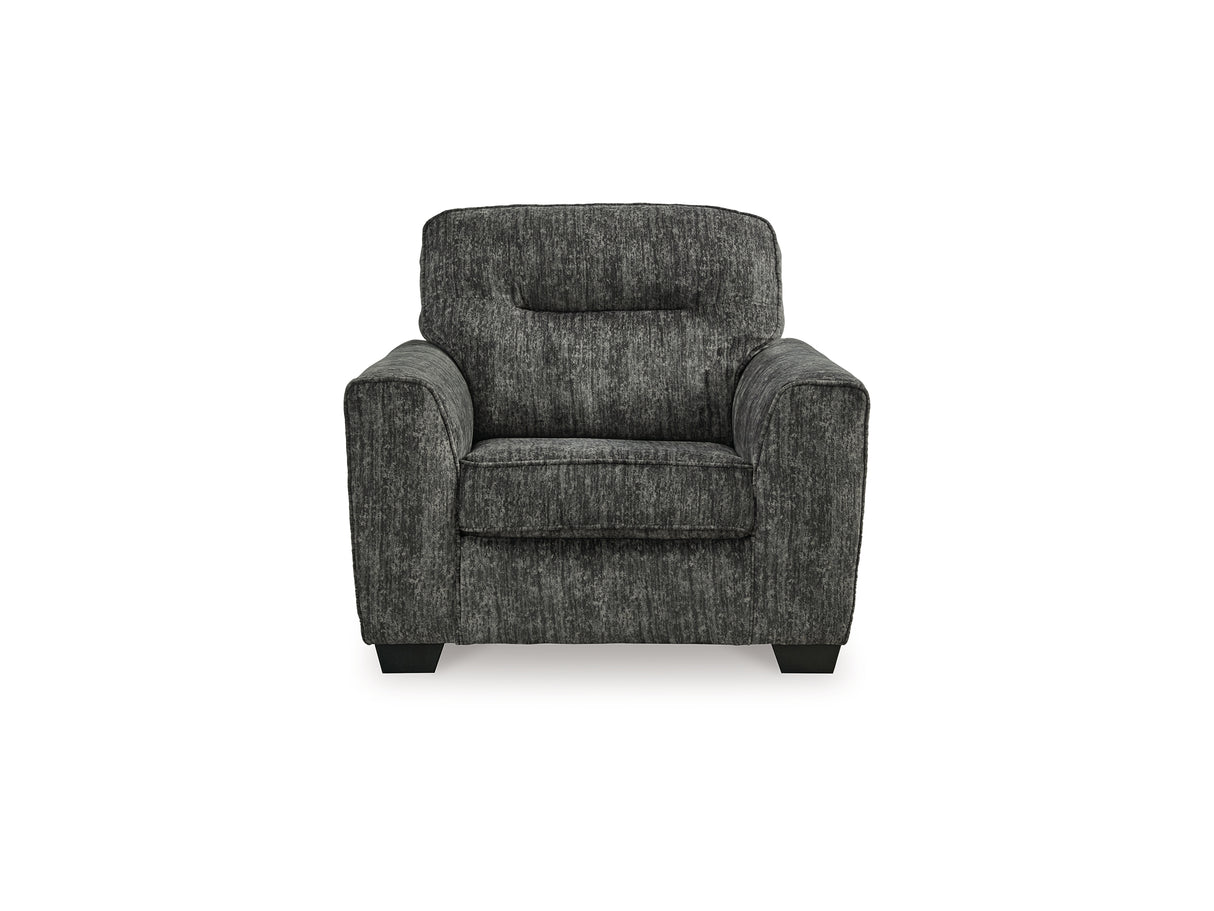 Lonoke Gunmetal Oversized Chair And Ottoman