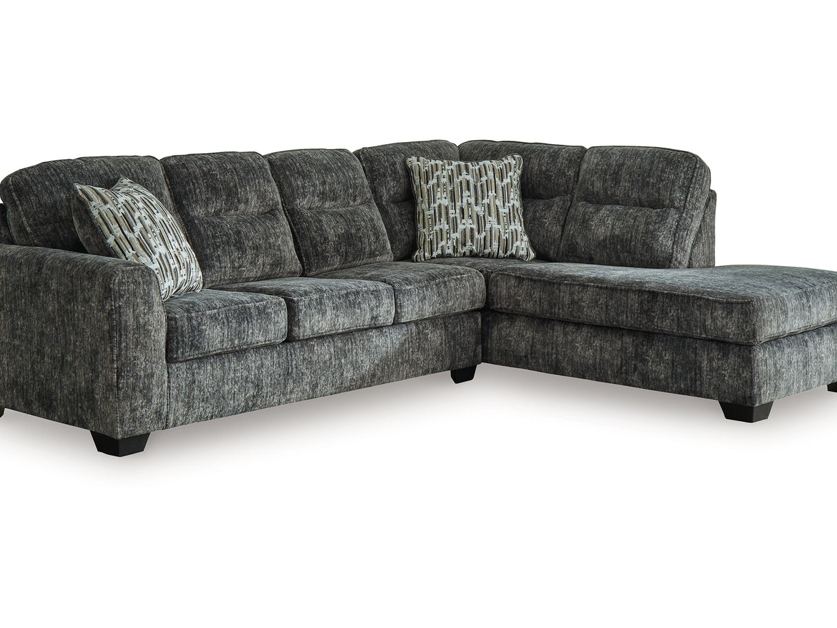 Lonoke Gunmetal 2-Piece Right-Arm Facing Sectional With Chaise