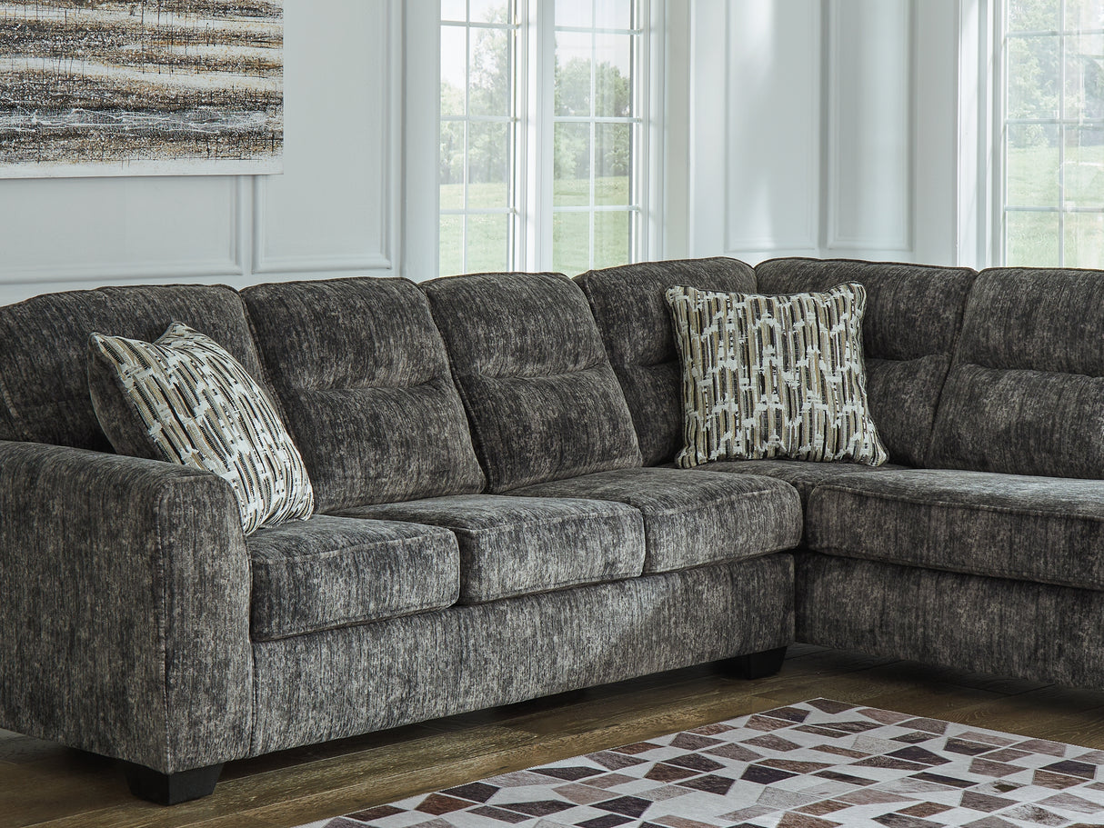 Lonoke Gunmetal 2-Piece Right-Arm Facing Sectional With Chaise