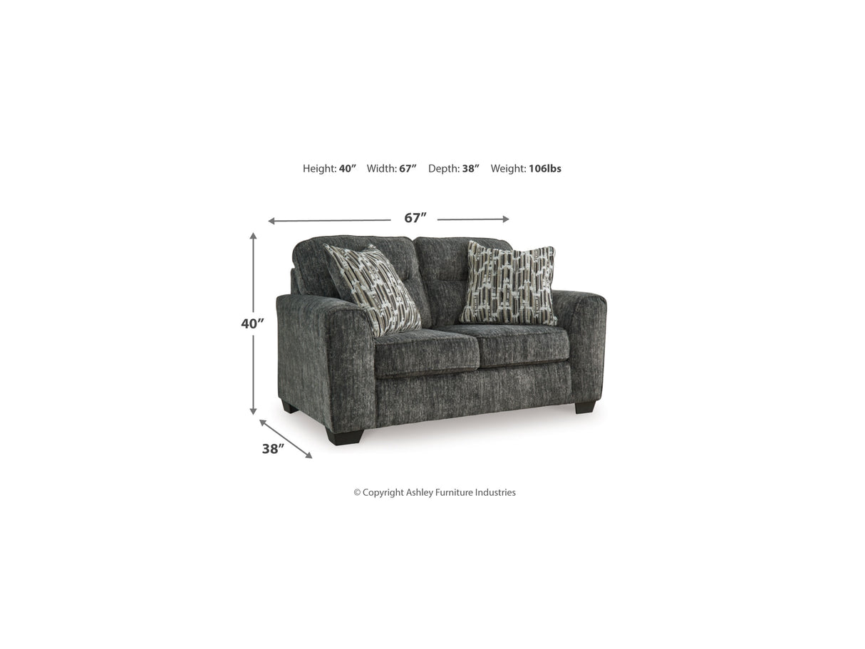 Lonoke Gunmetal Sofa, Loveseat, Oversized Chair And Ottoman