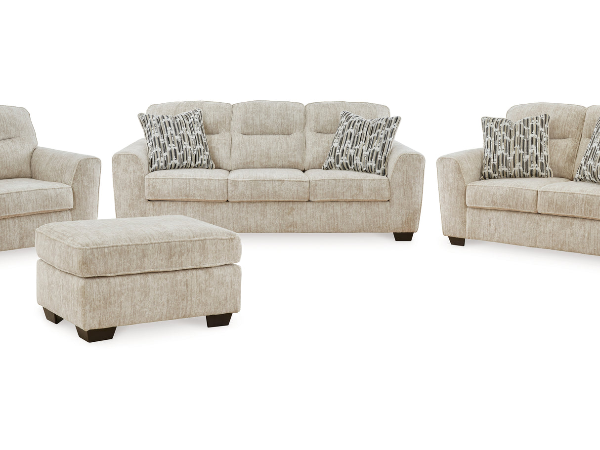 Lonoke Parchment Sofa, Loveseat, Oversized Chair And Ottoman