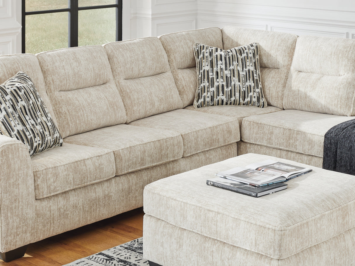 Lonoke Parchment 2-Piece Right-Arm Facing Sectional With Chaise And Ottoman