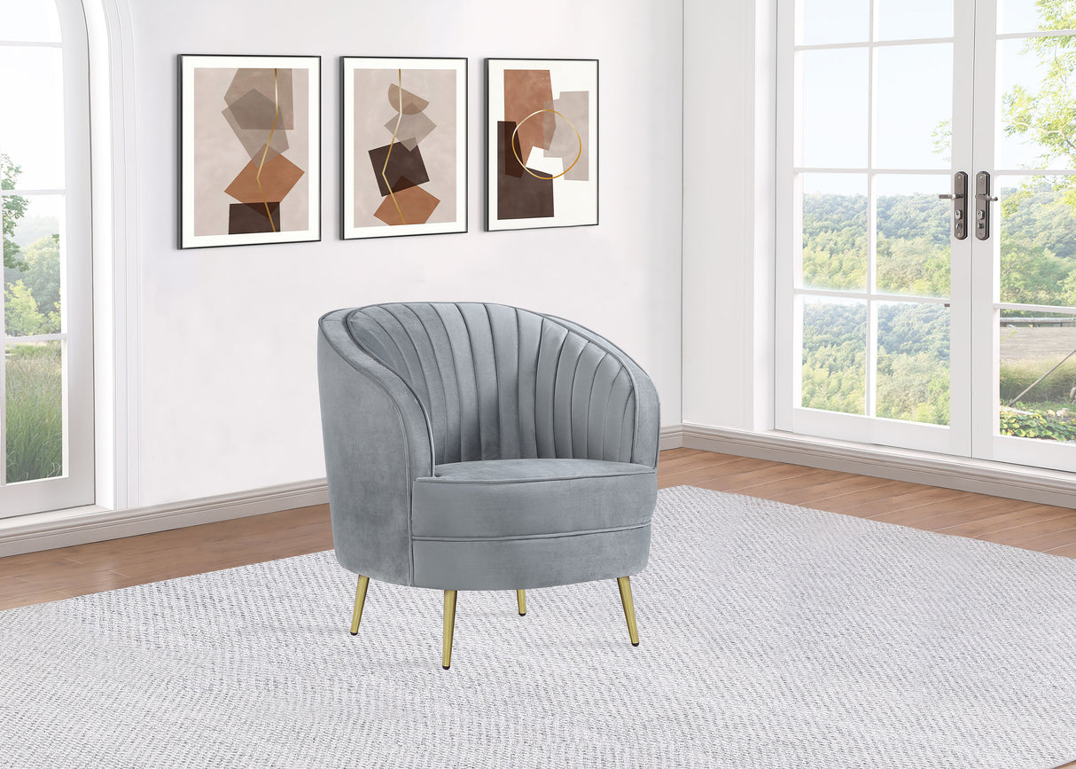 Sophia Upholstered Chair Grey And Gold