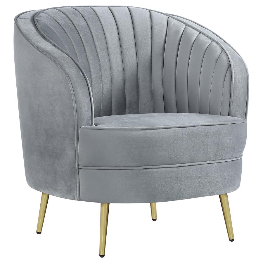 Sophia Upholstered Chair Grey And Gold