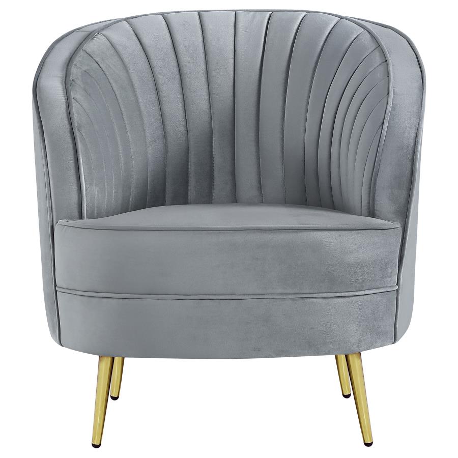 Sophia Upholstered Chair Grey And Gold