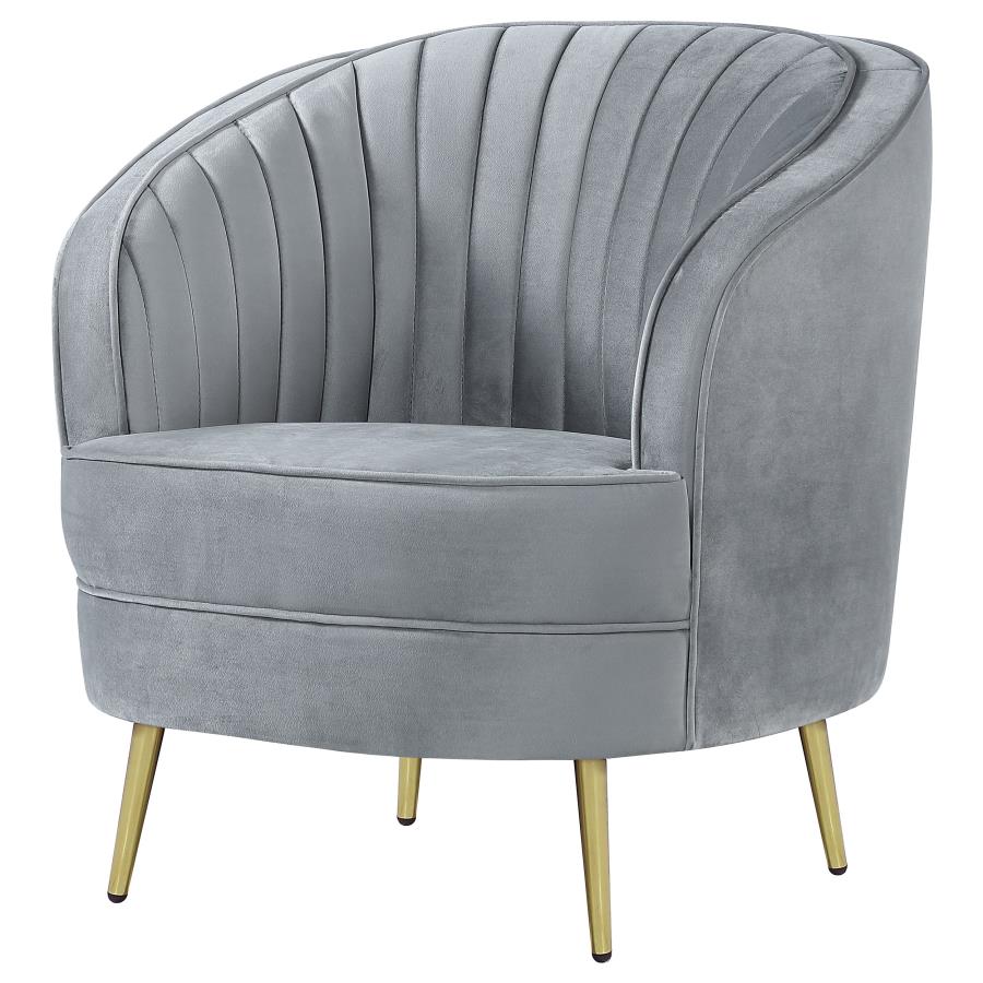 Sophia Upholstered Chair Grey And Gold