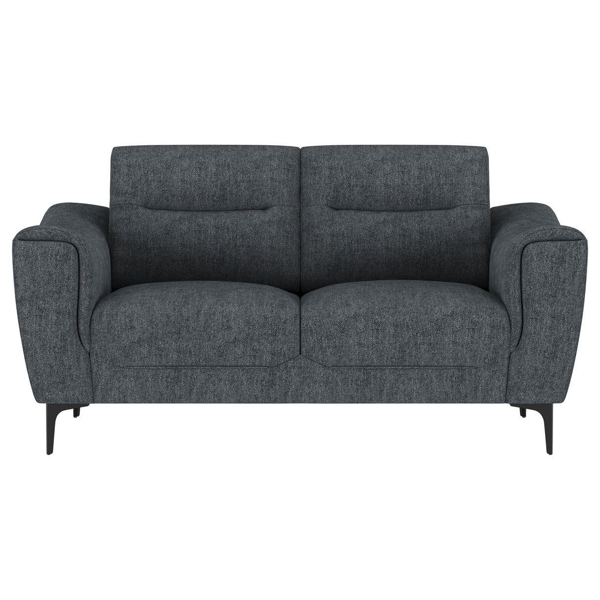 Nolan Upholstered Sloped Track Arm Loveseat Charcoal