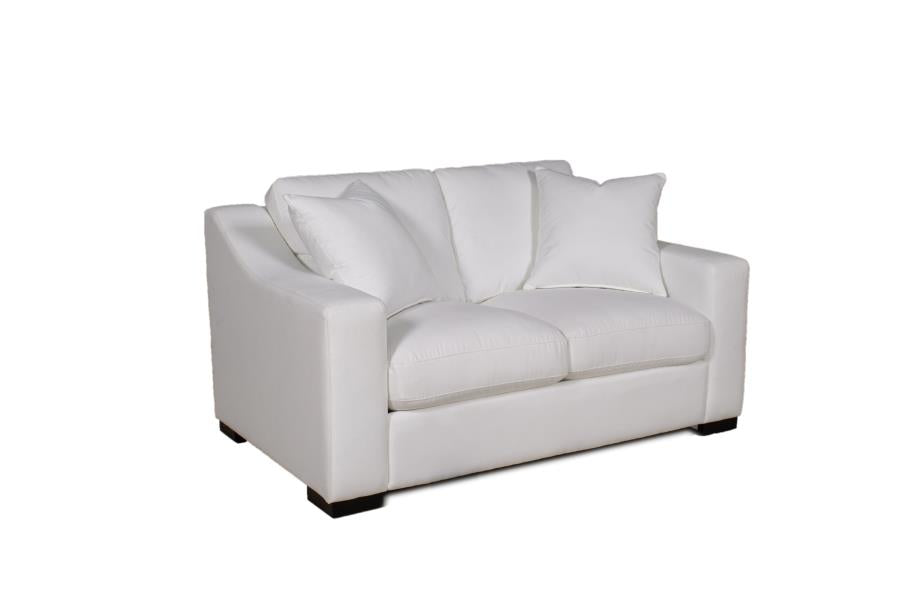 Ashlyn Upholstered Sloped Arms Loveseat White