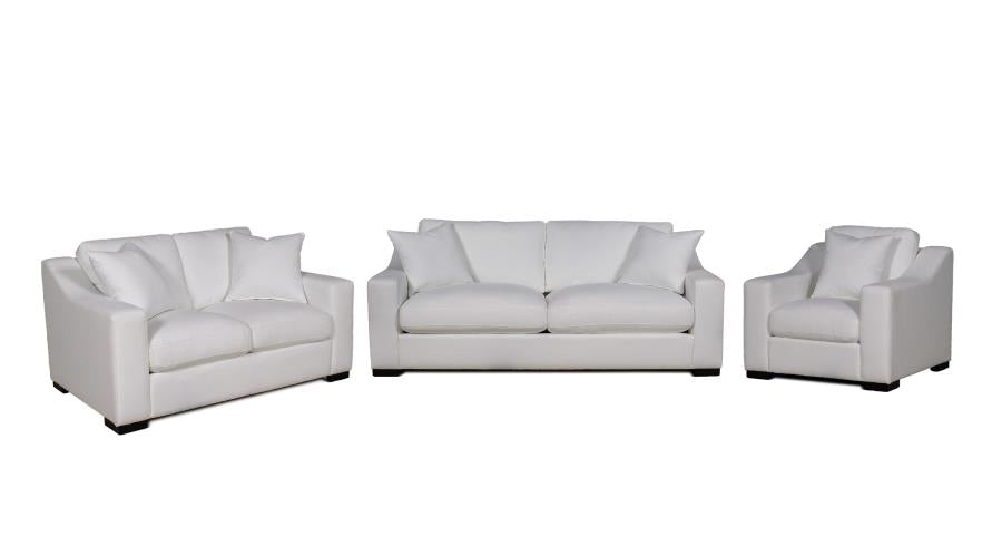 Ashlyn Upholstered Sloped Arms Loveseat White