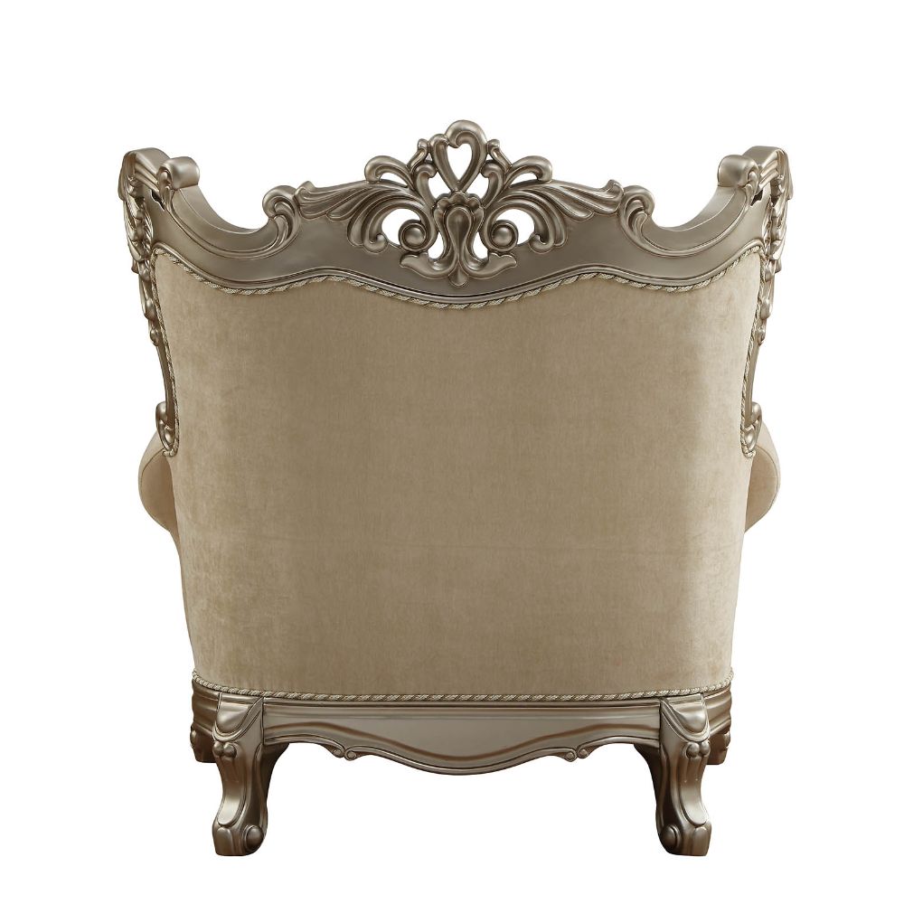 Ranita Fabric & Champagne Finish Chair
