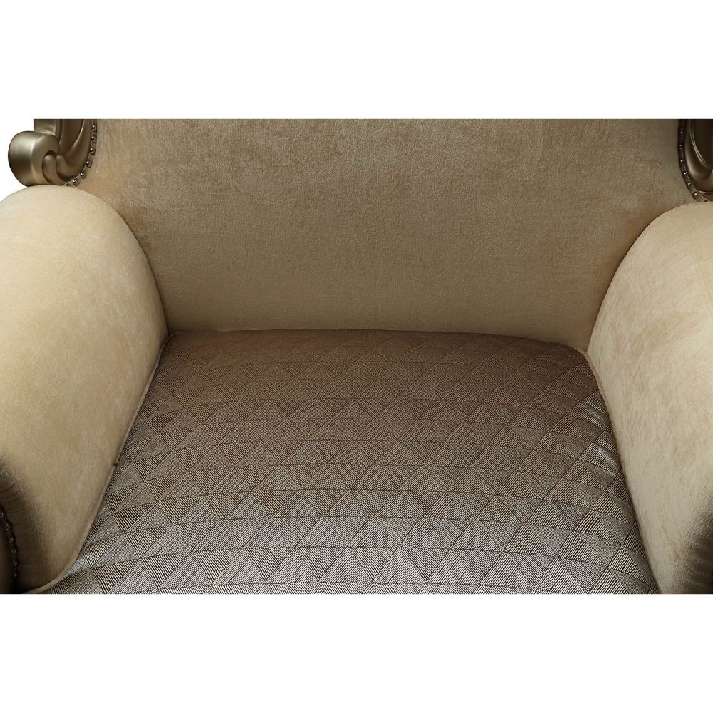 Ranita Fabric & Champagne Finish Chair