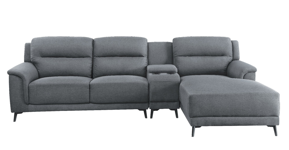 Walcher Gray Linen Sectional Sofa