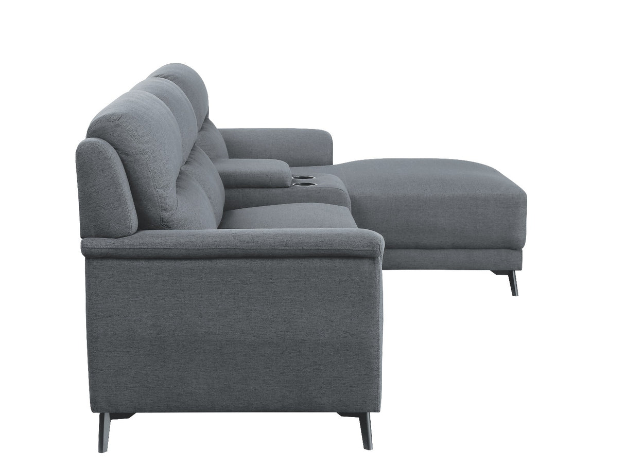 Walcher Gray Linen Sectional Sofa