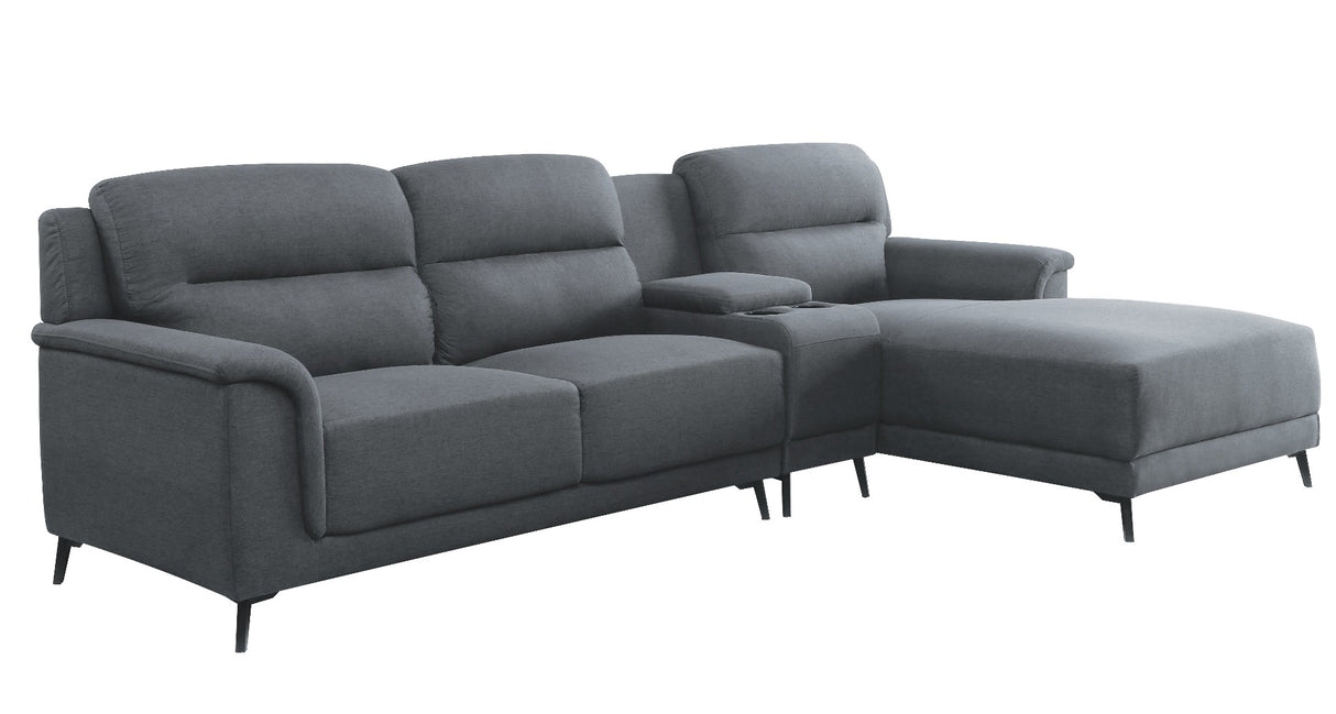 Walcher Gray Linen Sectional Sofa