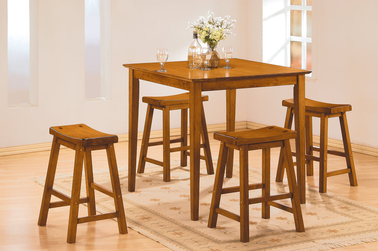 Saddleback Oak Pub Height Stool, RTA, Set of 2