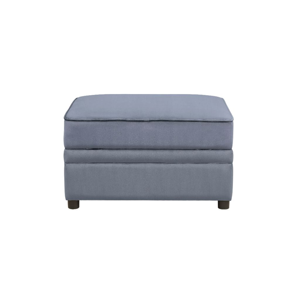 Bois Gray Velvet Ii Ottoman