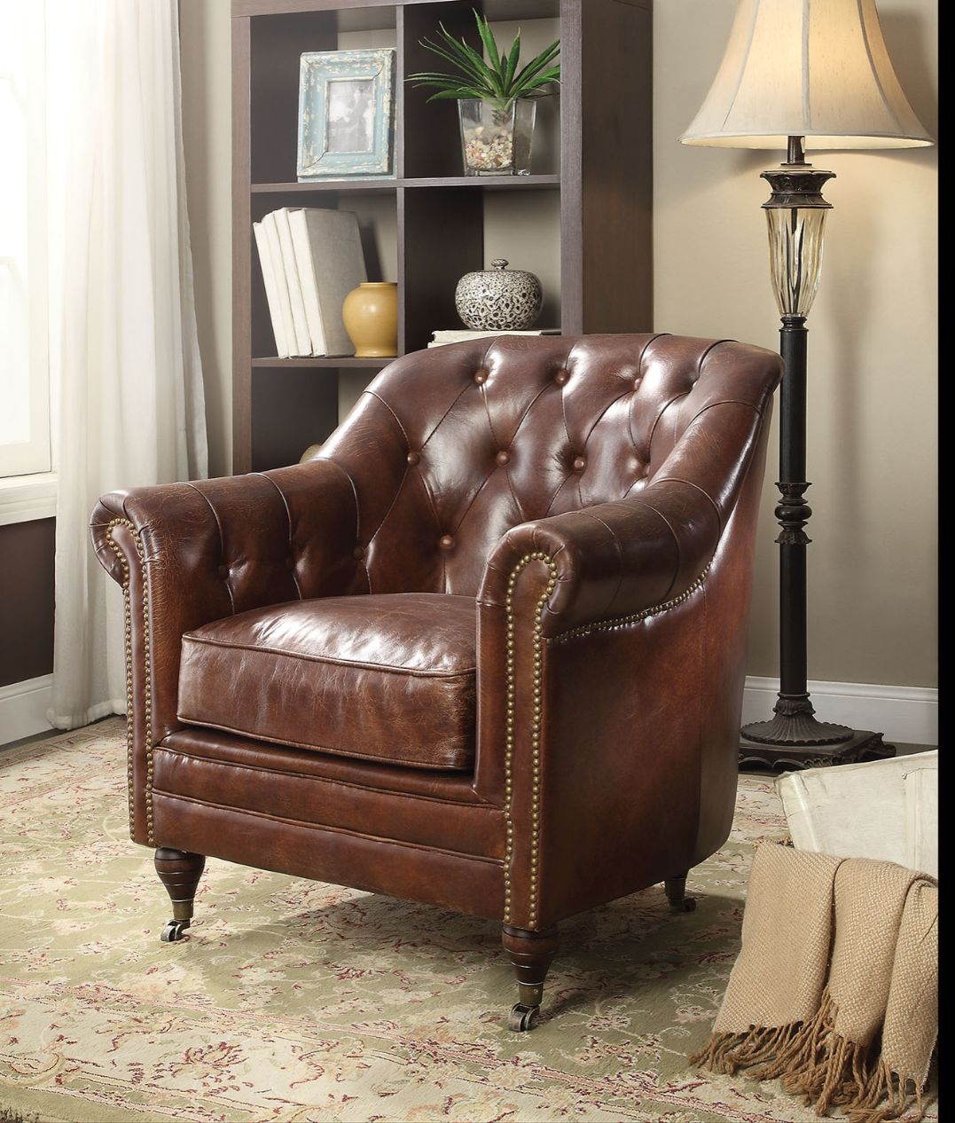 Aberdeen Vintage Dark Brown Top Grain Leather Chair