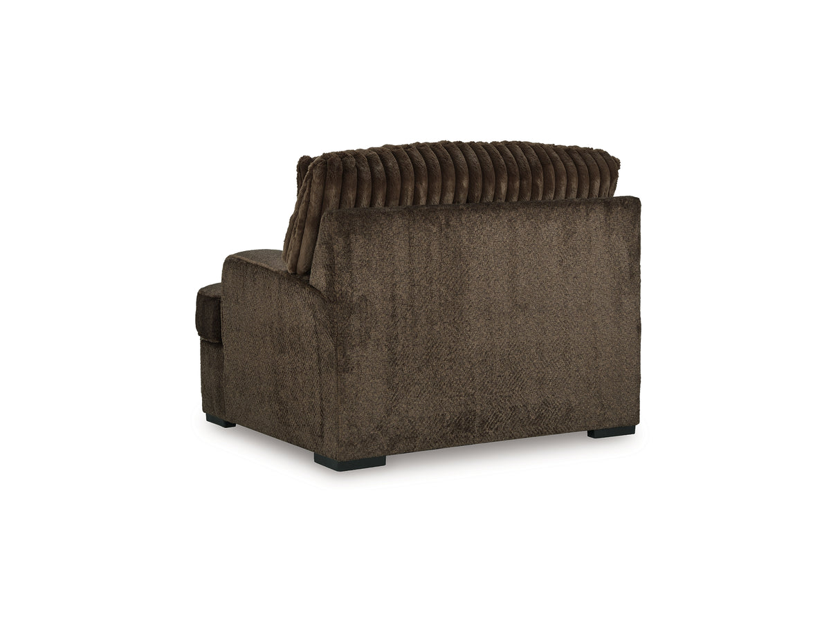 Aylesworth Chocolate Sofa, Loveseat, Oversized Chair And Ottoman
