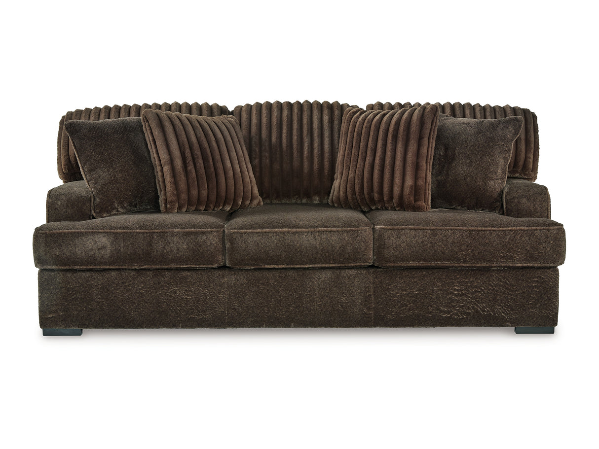 Aylesworth Chocolate Sofa And Loveseat