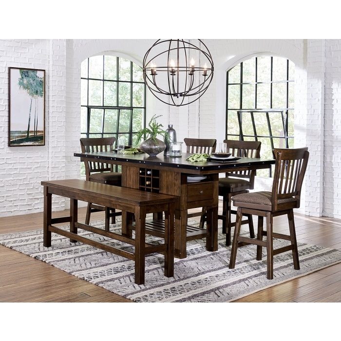 Schleiger Cherry Swivel Counter Chair