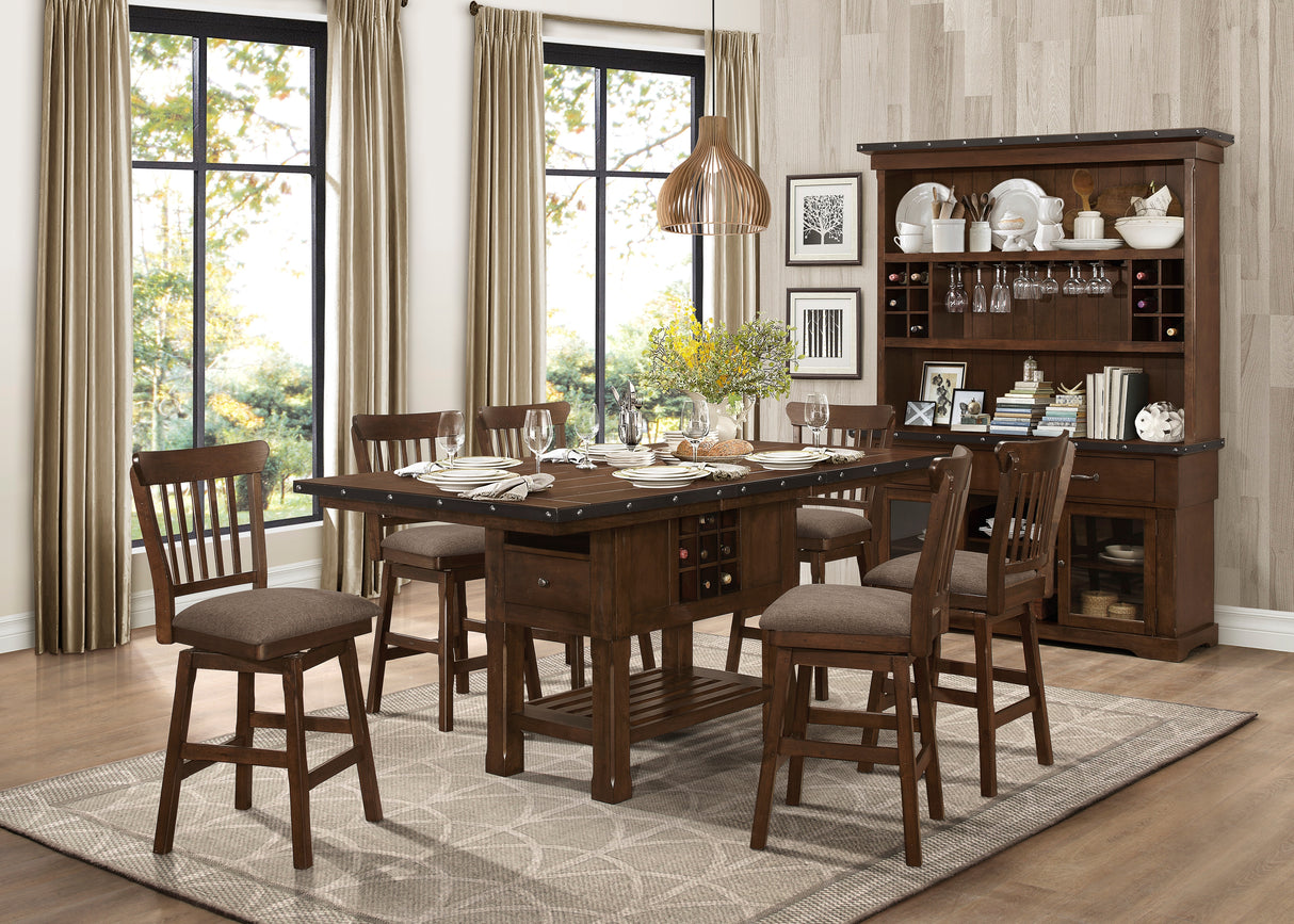 Schleiger Cherry Swivel Counter Chair