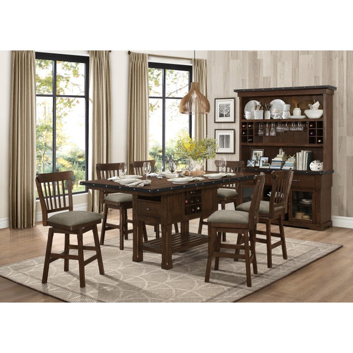 Schleiger Cherry Swivel Counter Chair