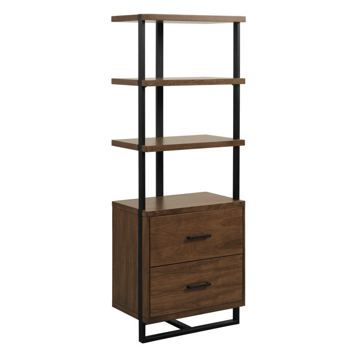 Sedley Walnut And Rustic Black Metal Side Pier